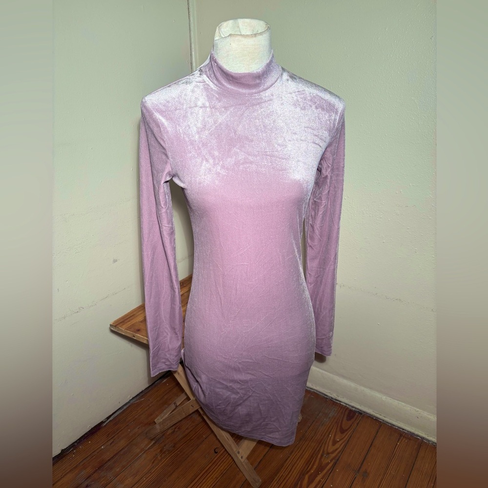 H&M Velvet Long Sleeve Bodycon Dress